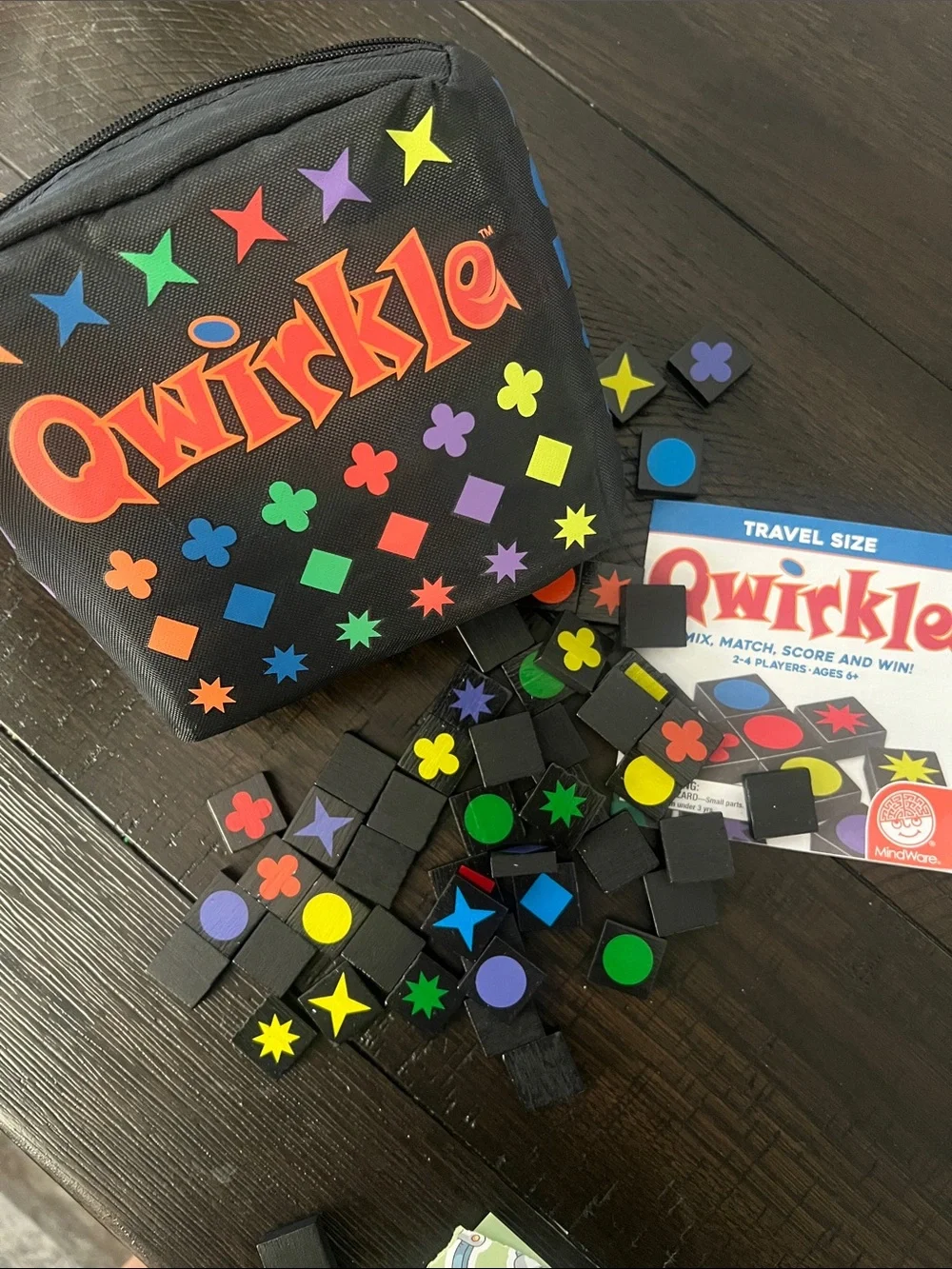 Soft Travel Game - Black with Multicolor Shapes